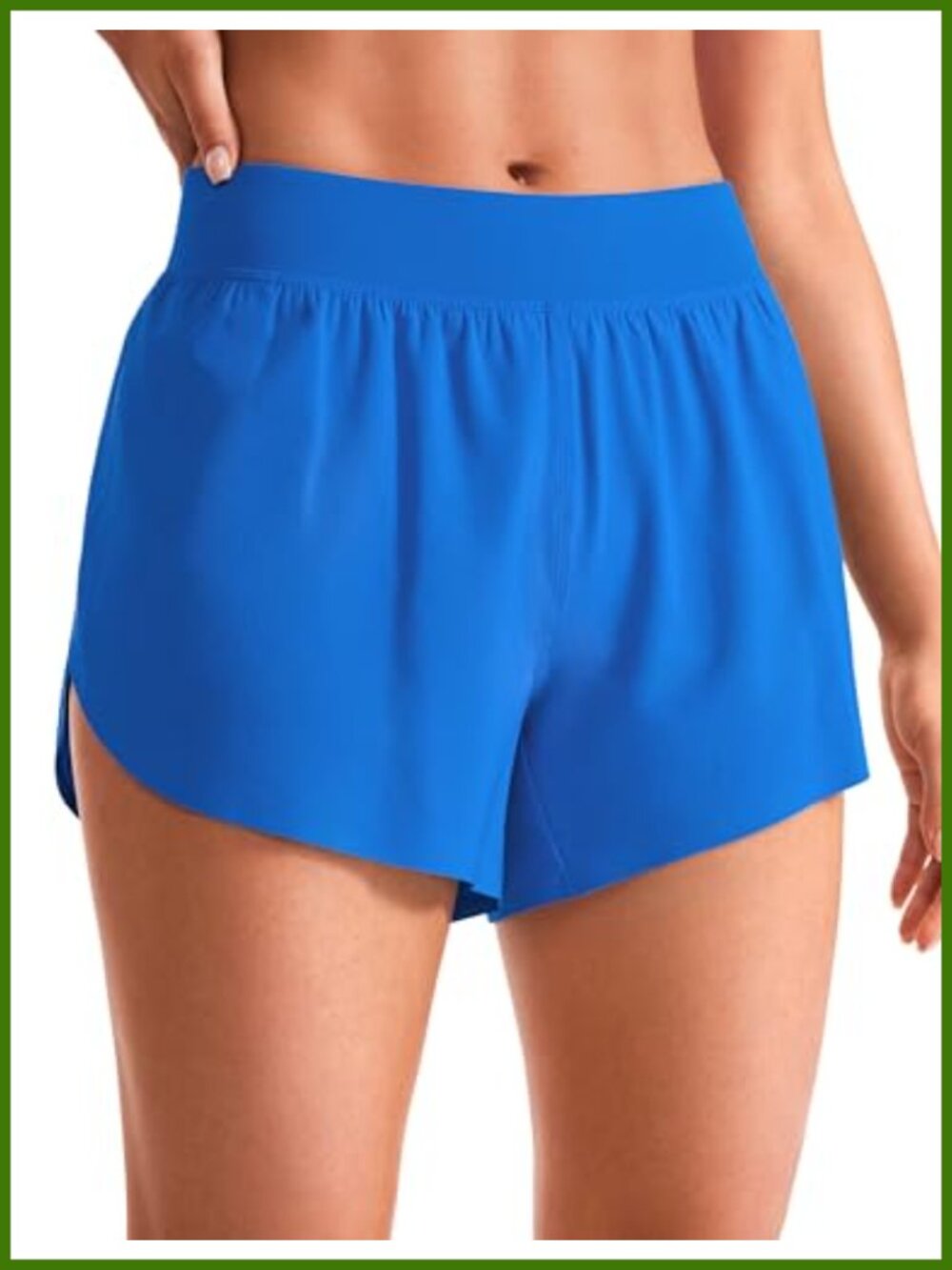 CRZ YOGA Running Shorts 4 Inch Mid Rise Split Feathery-Fit Soft